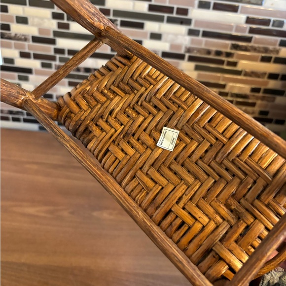 Vintage Wooden Rattan Doll Furniture Bench - Picture 5 of 7